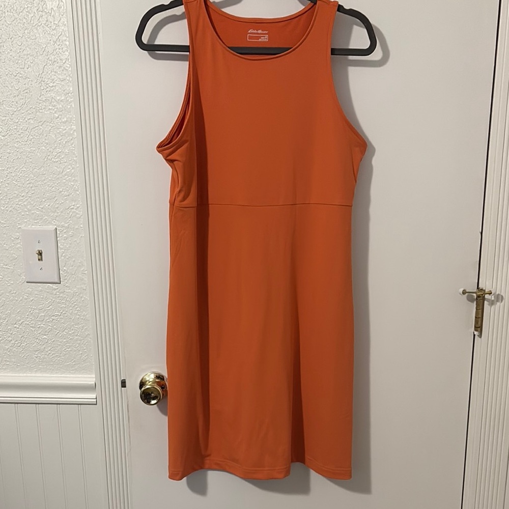 Eddie Bauer Orange Dress Halter Neckline
